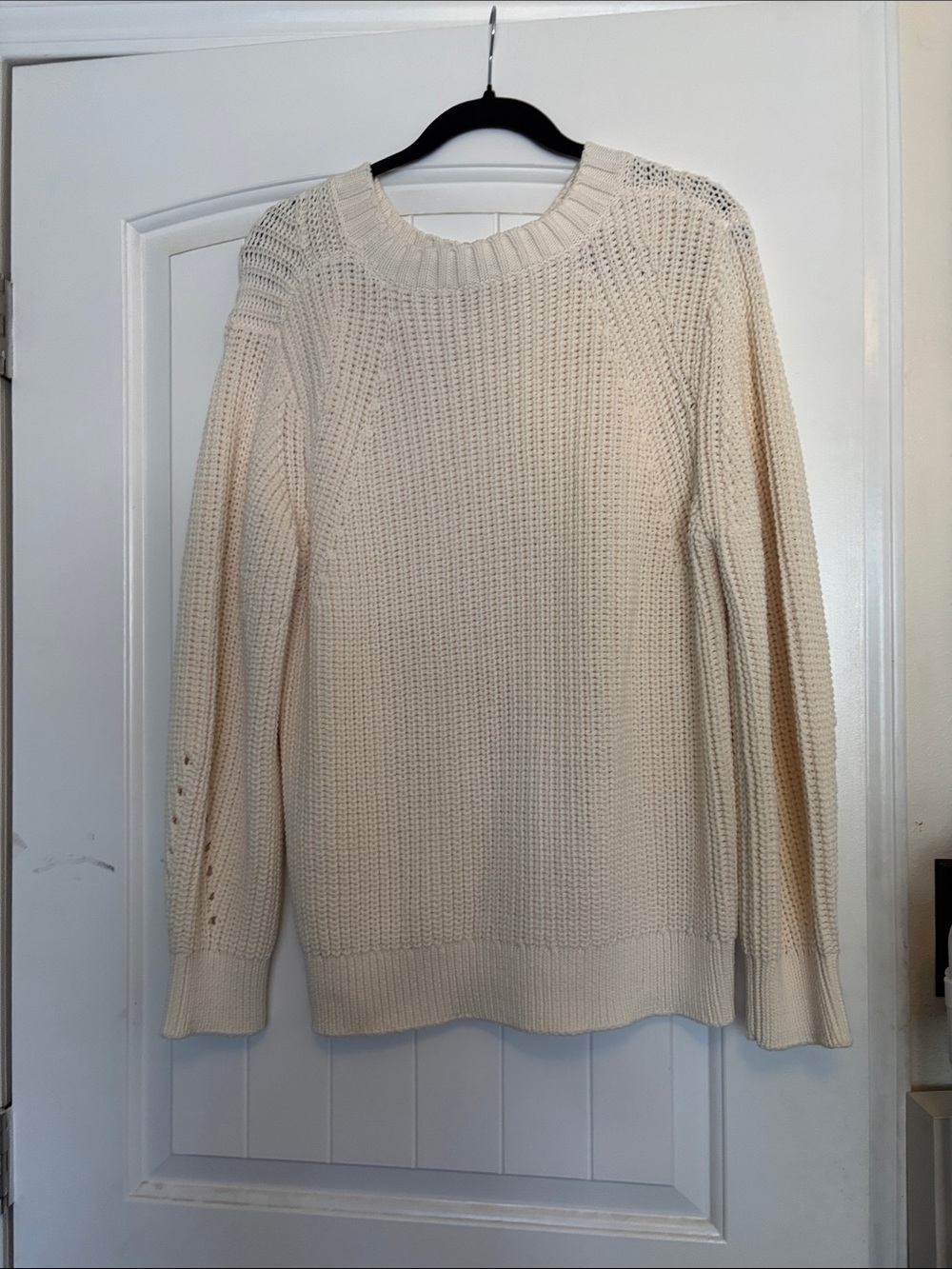Everlane Cream Cable-Knit Crewneck Sweater - Picture 8 of 8